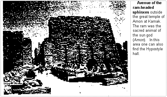 1400 B.C. Avenue of the Ram-Headed Sphinxes seen at Karnak