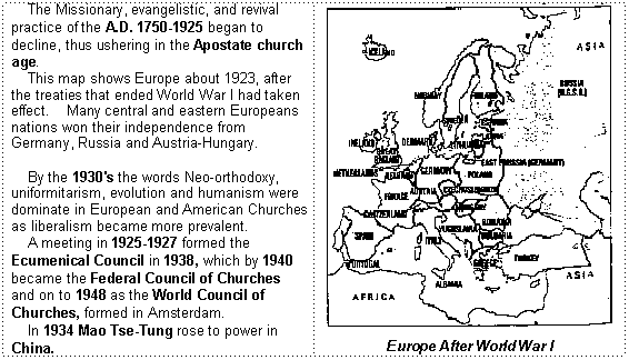 A picture of Europe after World War One