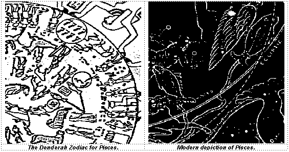 Zodiac of Denderah and modern Pisces