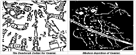 Zodiac of Denderah and modern Gemini