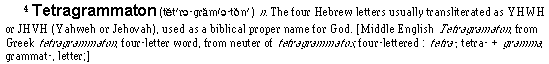 Tetragrammaton from the dictionary